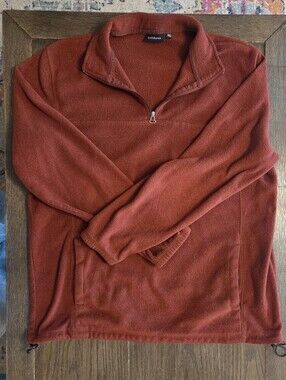 croft & barrow Men's Zip-Up Fleece Pullover — Rust